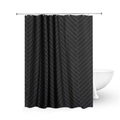 Tenda da doccia impermeabile in poliestere con motivo geometrico chevron bianco e nero - Reticolo Nero Nordico