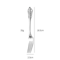 Vintage 304 roestvrijstalen koninklijke vork met reliëfhandvat, lengte van 18,5cm - Zilveren middelgrote vork
