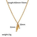 Gold stainless steel ocean necklace with dual seahorse pendants on a white background - Double Fish Style(TN3618)