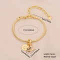 Golden snake chain bracelet with bird charm and You Light Up My Life engraved disc - 2# Swallow and Quote Disc