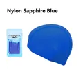 Royal blue nylon swimming cap for adults in one size with zipper bag packaging - One Size / Nylon Royal Blue