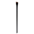 Macro shot of an angled eyebrow brush with brown bristles and a glossy black handle - Black Angled Eyebrow Brush