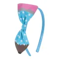 Blue polka dot pencil shaped bow headband for girls, perfect for back to school outfits - Blue Polka Dot Pencil Headband