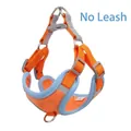 Adjustable orange mesh dog harness with reflective strips for small dogs no leash - Size S (Recommended 3-6 lbs) / Orange Harness Only (No Leash)