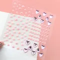 Pink pearl and purple heart rhinestone face jewels sticker sheet for makeup - Pink Heart Pearls (BJA-306)