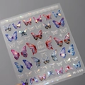 Relief 3D Schmetterling Nagelaufkleber M-198 mit holografischen blauen Farbverläufen - Bunter Goldener Schmetterling (M-198)