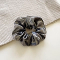 French vintage metallic fabric scrunchie in shimmering bronze gold for hairstyles - Medium / Dark Gray