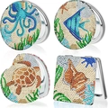DIY diamond painting ocean theme folding mirror with sparkling sea turtle gemstone pattern - Marine Life - Single