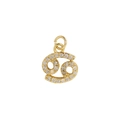 18k gold plated cancer zodiac pendant with sparkling zircon stones and round bail - Cancer