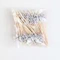 Pack of white soccer themed bamboo fruit skewers with classic black and white patterns - 12cm / White Soccer Ball