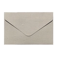 Mini textured membership card envelope in off-white linen paper with V-flap closure - Glacier Grey