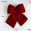 Large burgundy velvet Christmas bow decoration, size 33x29cm, weights 195g - Large Bowknot