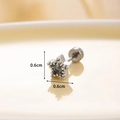 Orecchino a stella in argento con zircone e indicazione della misura 0,6 cm - Stile Stella Blu (A129-4) / Blu (Pezzo Singolo)