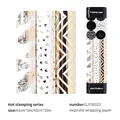 Hot stamping gift wrapping paper with metallic feather, heart and zigzag patterns - Set 5 (Feather/Heart/Zigzag)