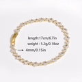 Elegante bracciale tennis in oro con zirconi quadrati da 4mm e specifica lunghezza 17cm - Taglio Quadrato Denso (Gold 3) / Oro