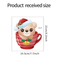 Pegatina de oso navideño en taza roja, 21x19,5 cm, para decorar pared o el inodoro - M-07 Oso en taza