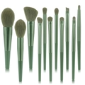 Set de 11 brochas de maquillaje verde Morandi con mangos mates y cerdas sintéticas suaves - Juego de 11 / Verde