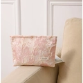 Trousse à maquillage rose en jacquard avec broderie 3D pour produits cosmétiques - Soie Brillante Rose Cerisier Grand