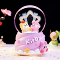 Pink Kirby musical crystal ball with rotating snow and warm LED lights on a resin base - 24101 Pink Base / Medium 80mm Light + Music