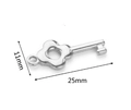 Polished silver floral key pendant charm 25x11mm DIY stainless steel jewelry accessory - Key-14 / Steel