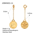 Gold stainless steel Sagittarius zodiac drop earring with waterproof finish - Sagittarius Zodiac Gold Long Earring (JDBKN021-11)