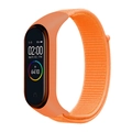 Orange nylon loop sport strap for smartwatch with adjustable hook and loop fastener - Papaya