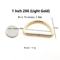 Polierter hellgoldener Metall D-Ring, 30mm Innendurchmesser für Taschen und Zubehör - 1 Zoll (Innen 30mm) / Hellgold