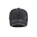 Classic washed cotton baseball cap with adjustable strap for outdoor sun protection - Kids Head: 54-56CM / Black