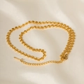 18k vergoldete Halskette mit hohlen Herzgliedern, Verlängerung und Karabinerverschluss - Herz Gliederkette Halskette / Gold