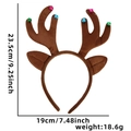 Brown reindeer antler headband with colorful bells and dimensions 9.25 x 7.48 inch - Brown Antler Bell Headband