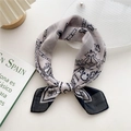Retro black and white paisley cotton linen neck scarf with decorative knot styling - Black Paisley