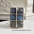 Set di 6 palline di Natale da 8cm blu e argento in confezione regalo con finestra - 8cm Blu Fumo Scatola Bianca Set da 6
