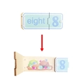 Wooden educational busy board toy featuring number 8 and word eight pairing for kids - Number Card-8 (Snail)