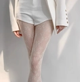 Weiße florale Spitzencollants mit filigranem Netzmuster und eleganter Textur - Einheitsgröße / Milchweiß
