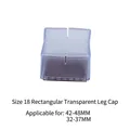 Rectangle transparent silicone chair leg floor protector for 42-48mm furniture feet - No.18 Rectangular (42-48/32-37mm)
