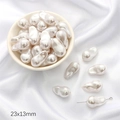 Weiße Barockperlen aus ABS 23x13mm für die Herstellung von handgefertigtem Schmuck - Stil 42 Flaschenkürbis 23x13mm Weiß 10 Stk./Packung