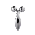 3D roller gezichtsmassageapparaat met zilveren chroomafwerking voor facelift op wit - Massageapparaat 300 / Zilver