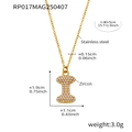 18k gold plated stainless steel letter I pendant necklace with zircon stones - Rp017-i Letter Gold Necklace 40+5cm