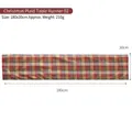 Chemin de table écossais de Noël rouge et vert avec fils dorés, dimensions 180x30cm - Écossais de Noël 02