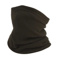 Close-up of dark brown fleece neck gaiter with double stitching for winter warmth - Fleece With Drawstring / Army Green