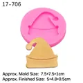 Pink silicone mold for Santa hat shape crafts, measuring 7.5x7.5cm for DIY candles - 1# Christmas Hat / Pink