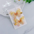 Kinderen mesh vlinder haarspelden zoete schattige baby haarspeldjes haaraccessoires - Geel Paar