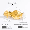 Seestern Haarspange aus 18k vergoldetem Edelstahl mit Perle für Strand-Styling - Muschel Seestern Perle (FS71018)