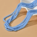 Strands of 4mm faceted light blue rondelle beads made of glass for DIY jewelry making - Ceramic Blue