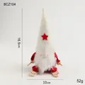 Standing Christmas gnome doll with wooden skis and red star hat, 16.5cm height - Scavenger Style 6