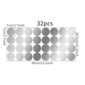 Size chart for 32pcs round dot wall stickers with 7cm diameter and layout dimensions - 28.5*59CM/32pcs(7cm) / Silver