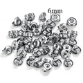 Fermoirs de boucles d'oreilles 6mm en acier inoxydable argenté pour bijoux DIY - 6mm / Argenté