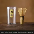 Bamboo Matcha whisk with 63 prongs in protective tube for traditional tea ceremonies - Fine Prong Whisk