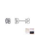 Classic S925 sterling silver stud earrings featuring 0.5ct square cut moissanite stones - 925 Sterling Silver (0.50Ct)