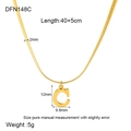 Detailed view of gold snake chain necklace with letter C pendant showing 40+5cm length - Style C (DFN148C)